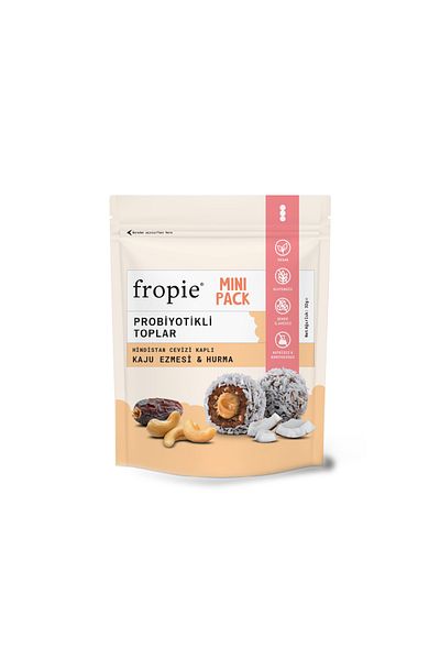 FROPİE Vegan Mini Probiotic Fruit Balls - Coconut & Cashew Butter, 32 gr x 12 Pieces