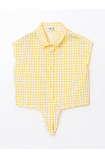 LC Waikiki Lcw Eco Plaid Girls' Crop Shirt