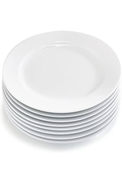 mastergold 6 Pcs Premium White Melamine Round Flat Dinner Plates ( 15 cm ) for Serving Desserts and Meats