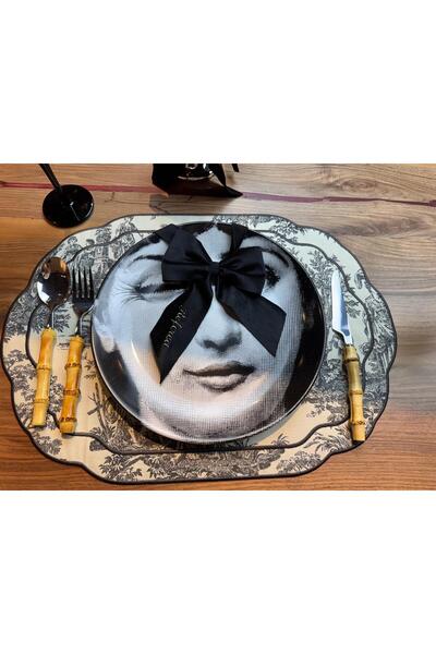 ref crea Toile De Jouy 2-комплектний американський сервіз антрацит-чорний