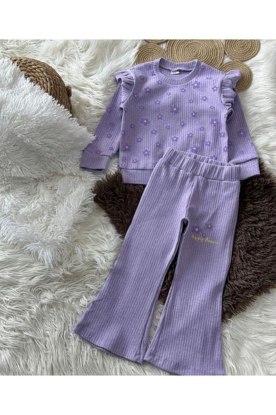 babymoon kids Flower Patterned Spanish Flare Ruffle Suit (1 Size Large Prefer)