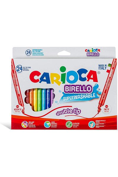 CARIOCA Bırello S&uuml;per Washable Double Sided Ke&ccedil;eli Paint Pen 24l
