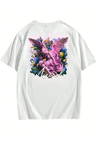 Jose Clothing Γυναικείο μπλουζάκι με λευκό μοτίβο με λαιμόκοψη μεγάλου μεγέθους