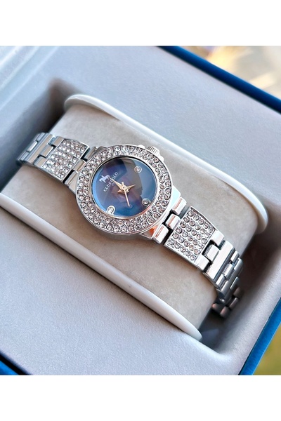 Weluxa ساعة يد نسائية بتفاصيل حجر عتيق - Wl01J7809A