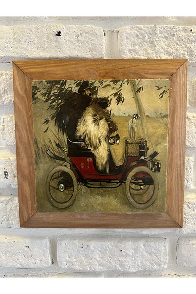 woodhomeworks Панел за картина с масивна рамка от естествен камък и мрамор 26x26 см