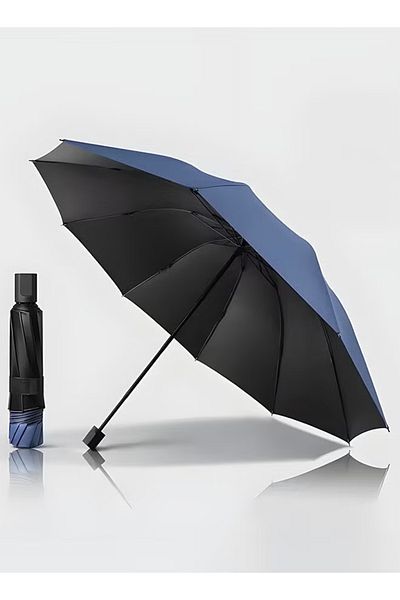 Taimi Umbrella For Protection From Rain And Sun Folding Waterproof and Windproof 125 CM - Blue