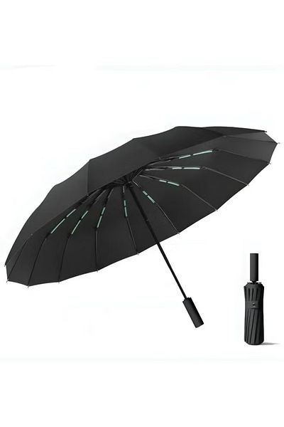 Taimi Umbrella For Protection From Rain And Sun Folding AutomaticUmbrella Waterproof Windproof Bones Black