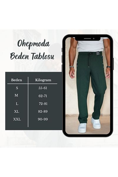 OHEPMODA بنطال رياضي مريح بأرجل مستقيمة للرجال