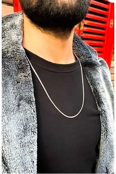 Arjew Italian Chain Long Steel Necklace