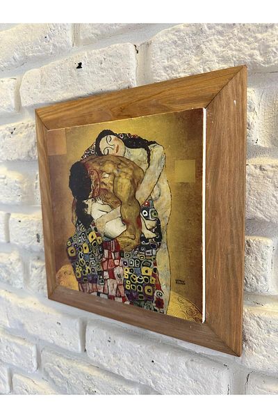 woodhomeworks Панел за картина с масивна рамка от естествен камък и мрамор 26x26 см