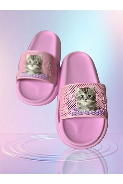 Lion Pool Beach Sea Cat Figure Daily Use Girl's Slippers