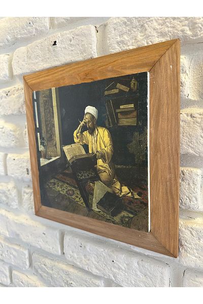 woodhomeworks Панел за картина с масивна рамка от естествен камък и мрамор 26x26 см