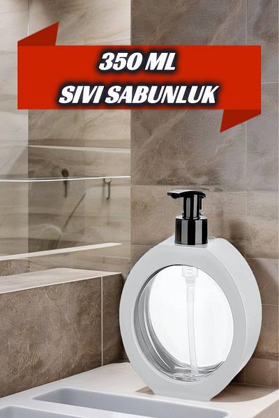 MEDUSHOP Dozator de săpun lichid oval pentru baie/bucătărie de 350 ml |   Baie/Bucătărie/Vasă/Lavoar/Dozator de detergent