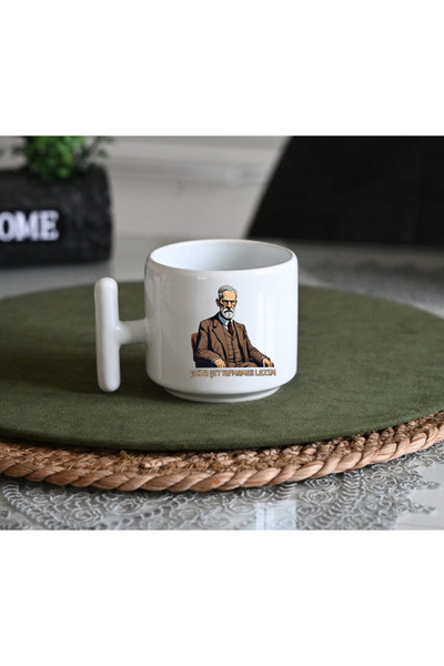 IVART Sigmund Freud- Çokta Şey Yapmamak Lazım Baskılı Porselen T Kulplu Kupa ...