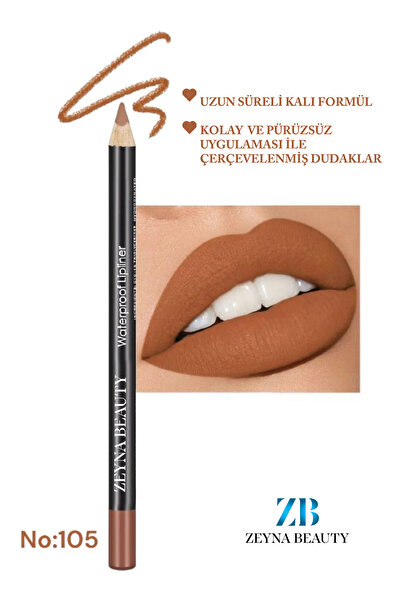 ZEYNABEAUTY Suya Dayanıklı Dudak Kalemi - Waterproff Dudak Kalemi 105