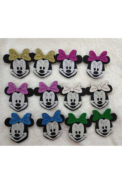 ÖZKARDEŞLER BABY 12 Pieces Felt Mickey Mouse - 7cm Mixed Size
