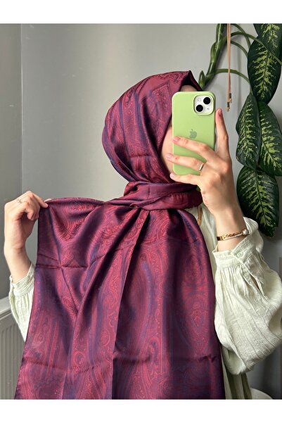 İpekseli Синьо-бордовий шовковий шарф Etro Vual Dokuma