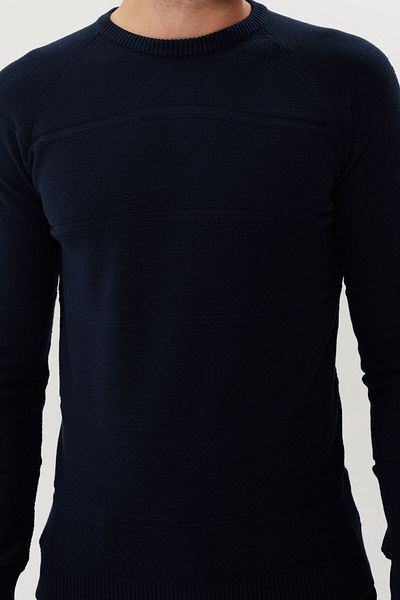 Twister Jeans Мъжки трикотажен пуловер с кръгло деколте с шарка ET 3630-T