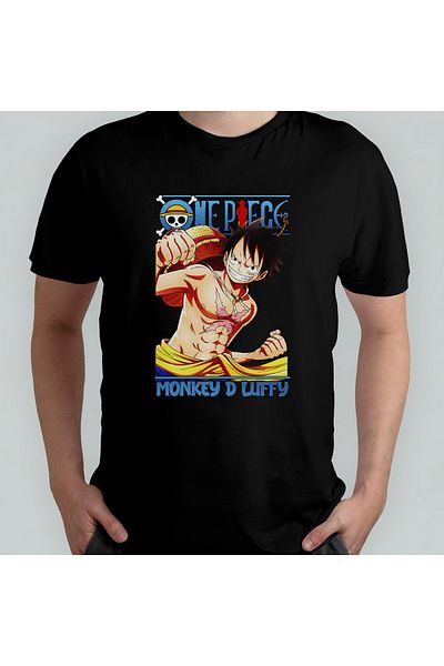 Pixxa Μπλουζάκι One Piece Monkey D. Luffy Crew Neck - 100% βαμβάκι Μοντέλο 9