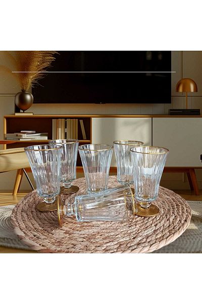 Paşabahçe Special Series Gilded 6-Piece Coffee Water Glass