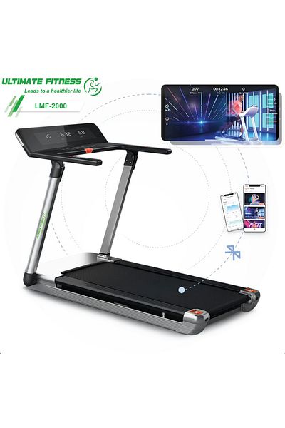 Ultimate Fitness LMF-2000 Foldable Treadmill,2.5HP, 14.8KM/H Speed, 18-Level Incline, Heart Rate Monitor, LED Display