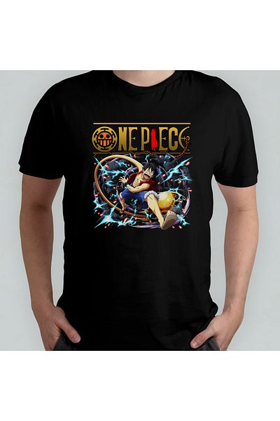 Pixxa Μπλουζάκι One Piece Monkey D. Luffy Crew Neck 100% βαμβακερό - Μοντέλο 17