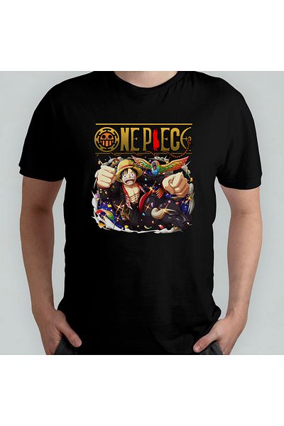 Pixxa Μπλουζάκι One Piece Monkey D. Luffy Crew Neck 100% βαμβακερό - Μοντέλο 16