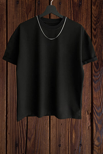 FECCY Tricou din bumbac cu croială largă - Model de bază