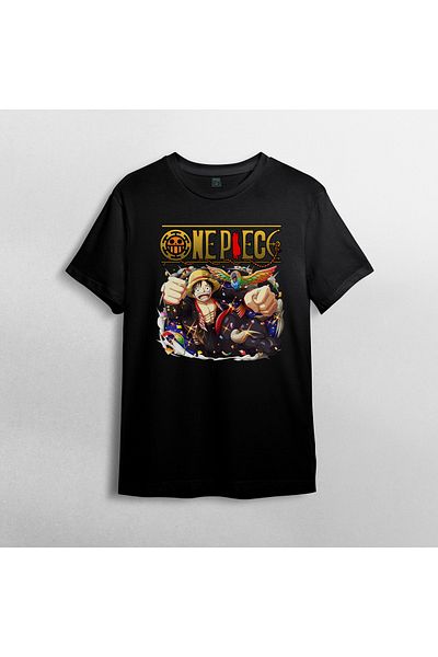 Pixxa Μπλουζάκι One Piece Monkey D. Luffy Crew Neck 100% βαμβακερό - Μοντέλο 16