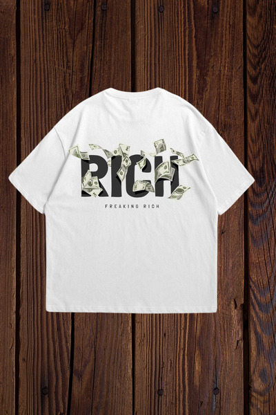 Wish BF Πλούσιος, απίστευτα πλούσιος με τύπωμα oversized Μπλουζάκι