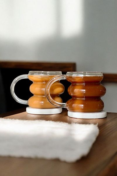 Mirilliahome Asymmetrical Stripe Style Scandinavian Cup with Handle - Stylish and Modern Design