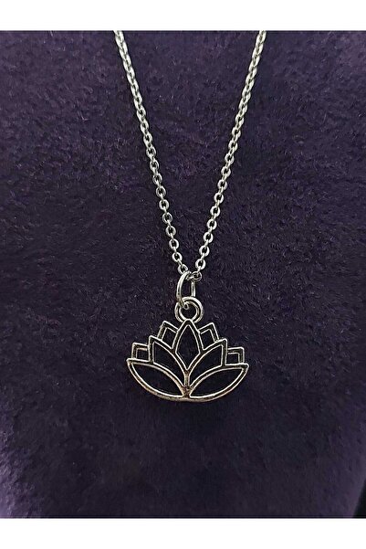 sarıyer silver Lotus Çiçeği Sembolü Yoga Hint Meditasyon Tema Taşsız Çelik Mi...