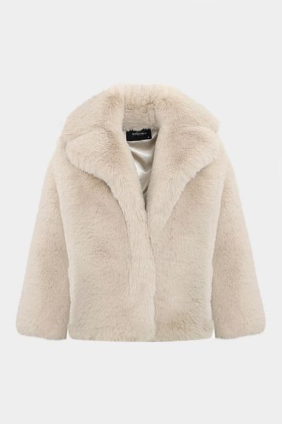 Açelya Okcu Women's Premium Long Feather Rex Faux Fur Coat
