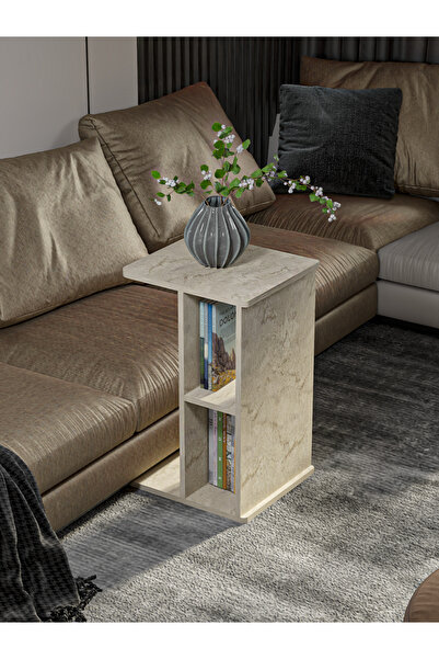 PDMPOİNT DOLAP MARKET Çok Amaçlı Sehpa | Yan Sehpa | Orta Sehpa - Traverten