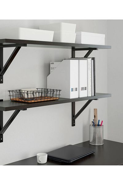 IKEA 2 Pieces File Holder 10X25X30 cm Ikea Set of 2 Document Rack File Box Black Shelf Cardboard
