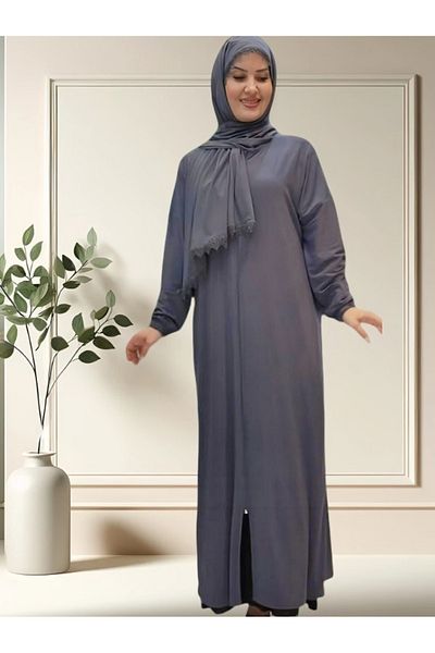 samu butik Hijab One Piece Lycra Sandy Prayer Dress - Does Not Show Inside