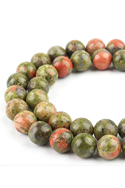 SESİKA HOBİ Orijinal Doğal Taş A Kalite Unakit 8 Mm 1 Dizi Ortalama 47 Adet