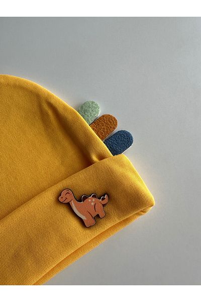 minço bebe Boy Girl Baby Kids Luxury Dinosaur Figure Combed Cotton Beanie Hat