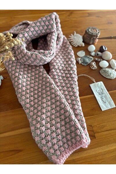 Chinko ALPAKA YÜNLÜ PİRİNÇ  ÖRGÜLÜ  KADIN-ERKEK   ATKISI