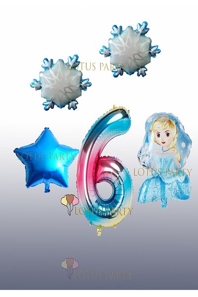 LOTUS PARTY Σετ μπαλονιών με θέμα Snowflake Princess - Crystal Foil Balloon Princess Girl Foil Balloon Age 1