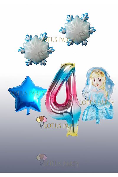LOTUS PARTY Σετ μπαλονιών με θέμα Snowflake Princess - Crystal Foil Balloon Princess Girl Foil Balloon Age 1