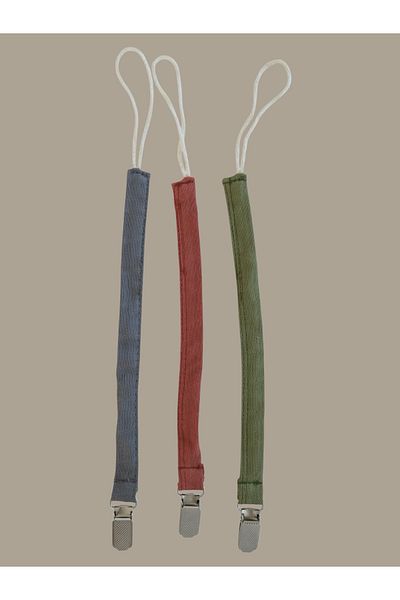 runbaby 3 Pieces Run Baby Muslin Pacifier Strap
