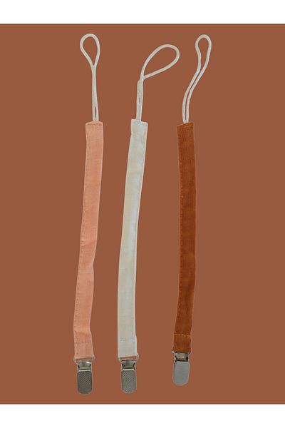 runbaby 3 Pieces Run Baby Muslin Pacifier Strap