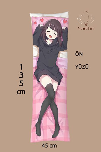 Vendini غطاء وسادة معانقة مطبوع عليه وجهين من Anime Kurumi