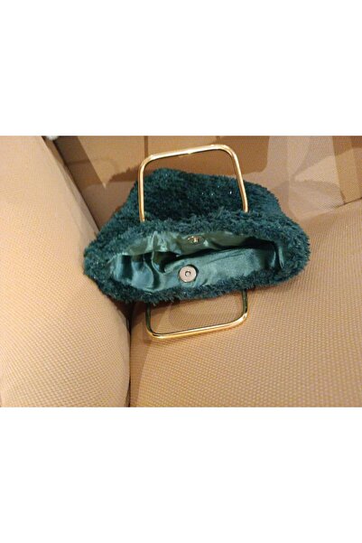 Moda81 Pelüş El Yapımı Kare, Saplı, Çanta