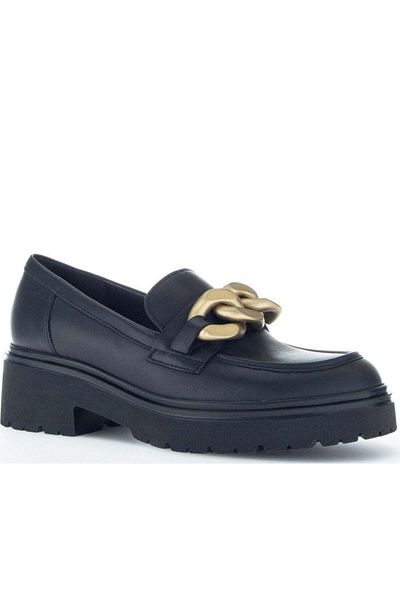 GABOR Black Loafers Womens Shoes