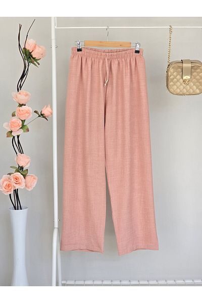 ENDAMIM Plus Size ComfortaBle Linen Trousers - No Pockets and Elastic Waist Size 40-50