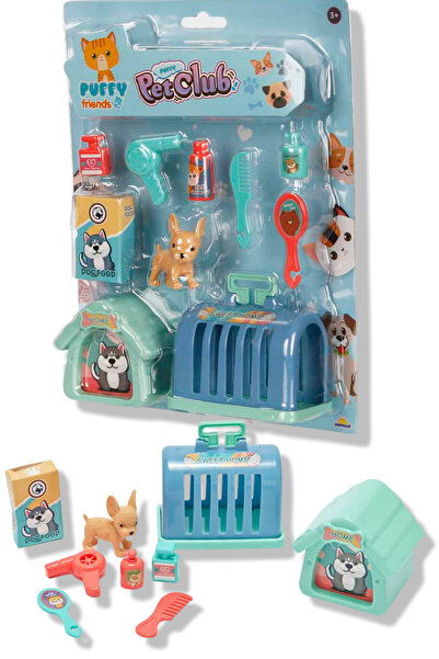 TOYFEST Mini Köpek Bakımı Seti Aksesuarlı 10 Parçalı - Kahverengi Köpek