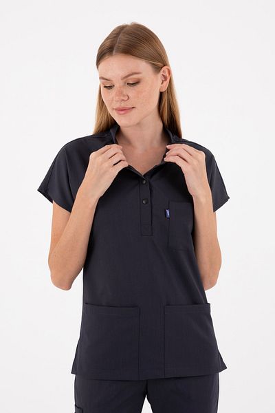 uçak iş giyim Gri antracit PETRA Premium Lycra Fabric Single Top Doctor Nurse Jersey Top
