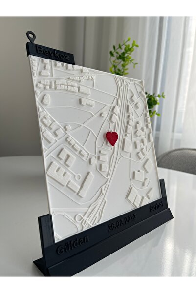 vita 3 Boyutlu Aşk Haritası Kişiye Özel Haritalı Çerçeve Sevgililer Günü Özel Hediye